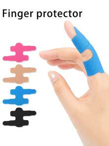 5pcs Double-Strap Asymmetrical Finger Wrap, Elastic Support, Finger Protection, Comfortable Muscle Power Tape, Pre-Curved Finger Bandage, Lightweight Support, Breathable Polyester Fiber, Anti-Slip And Anti-Wrinkle - A - 查看 2