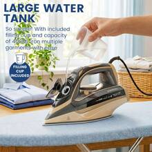 SUPERLEX 8-In-1LED Screen Steam Iron, Ceramic Soleplate Iron, 3200W Fast Heating Steam Engine, Anti-Scale/Anti-Drip Function, With 4 Functions (Dry Ironing, Spray, Steam, Air Ironing), Visual Range Up To 2.1 Meters, Suitable For Home And Travel Use. - UK Plug(220-240V) - View 9