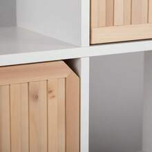 KIWI MOBLEKIT | Wooden Shelves For Storage And Decoration, Cube Or Rectangular Models With Door Or Drawer Options, Modern Auxiliary Furniture For Living Room, Bedroom Or Office - 六格書架 58.5x29x87.5 公分 白色 - 查看 5