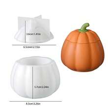 1 Set Pumpkin Storage Jar Silicone Mold, DIY Halloween Aromatherapy Plaster Candle Cup Decor Mold - White - View 6