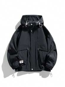 Men's Spring/Autumn Casual Fashion Jacket Outdoor Hiking Sports Top Black - Black - View 2