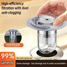 1PC Bathroom Pop-Up Drain Core|Sink Anti-Odor Drainer|Washbasin Leak Stopper|Filter Anti-Clogging Drain Plug|Home Plumbing Accessory - Floor Drain - View 2