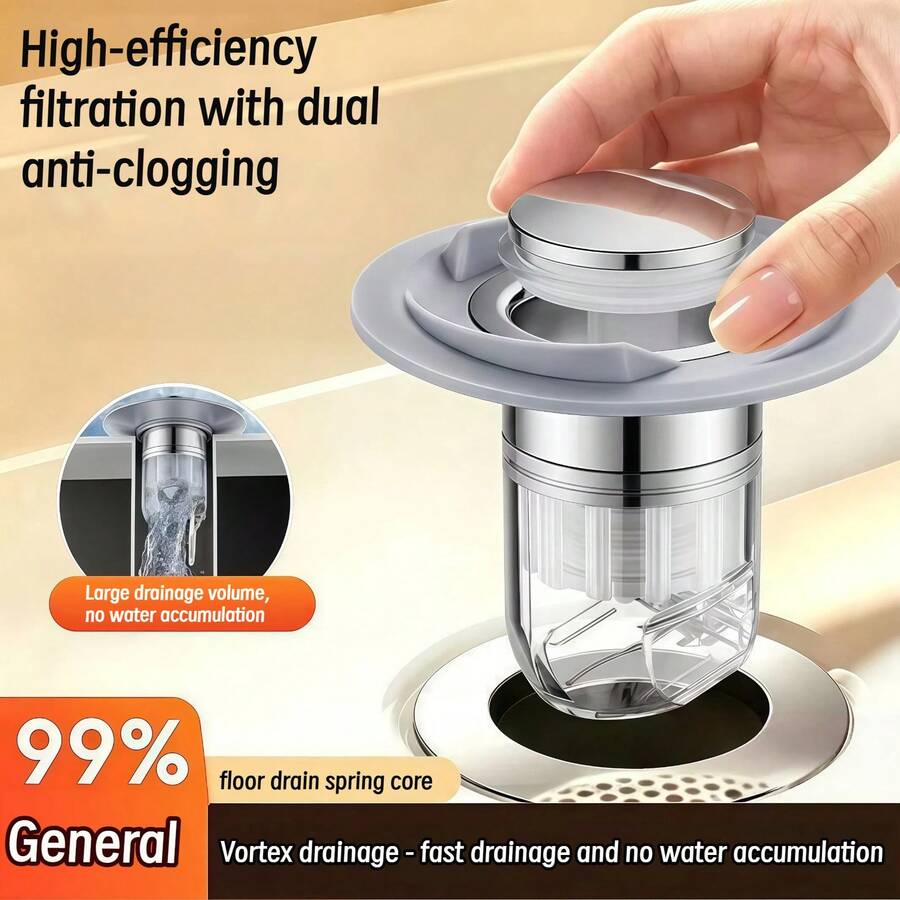 1PC Bathroom Pop-Up Drain Core|Sink Anti-Odor Drainer|Washbasin Leak Stopper|Filter Anti-Clogging Drain Plug|Home Plumbing Accessory