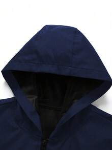 Men's Outdoor Sports Casual Multi-Pocket Fashion Hooded Lightweight Thin Fabric Jacket, Regular Fit - Royal Blue - View 6