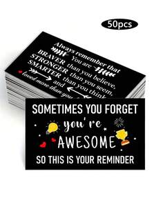 10/50/100Pcs Nurse Appreciation Thank You Cards, Mini Inspirational Pocket Notes For Medical Workers, Heart Trophy Gratitude Affirmation Cards For Nurse Week Gifts - Multicolor - View 7