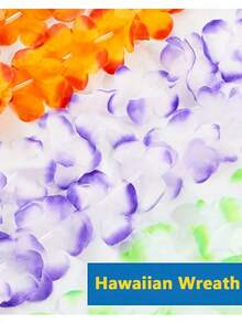 1/2/5/10/15/20/25/30/35/40/45/50/55pcs Hawaiian Flower Garland Necklace Tropical Hawaiian Theme Party Favors Headpiece Holiday Wedding Beach Birthday Decorations Party Supplies Flower Garland Headpiece Holiday Wedding Beach Birthday Decorations (Random Color) - Multicolor - View 9