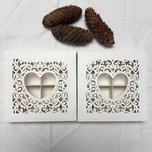 Heart-Shaped Hollow Window Candy Box, White Floral Pattern Baking Box, 16 Compartments, Suitable For Making Desserts, Applicable For Kitchen Baking. Handmade Pastries And Dried Fruits, Chocolate Gift Box. Baking Gift Box. Wedding Souvenir Box. Birthday Party And Theme Party Gift Box. - View 3