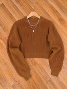 Women Sweaters - Brown - View 2
