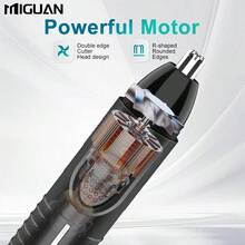 Miguan 4合1多功能電動刮鬍刀套裝:USB充電式鼻毛修剪器、鬍鬚修剪器、眉毛修剪器與鬢角修剪器,男士美容用,電池容量 500mAh - A - 查看 6