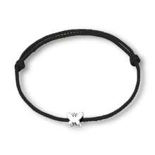 HuooNew 1pc S925 Sterling Silver Minimalist Small Butterfly Adjustable Braided Rope Bracelet, Couple Set, Artistic Versatile Thin Rope Bracelet Jewelry - Silver - View 3