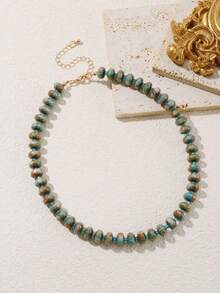 1pc Fashion Minimalist Gradient Resin Bead & Colorful Seed Bead Short Necklace For Women Daily Wear - Beaded Necklace - View 5
