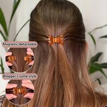 1pc New Fashion Creative Detachable Magnetic Bow Hair Clip, Detachable Alligator Hair Clip, Half-Up Back Hair Clip, Blogger Style Formal Hairstyle, Suitable For Dating, Party, Performance, Beach Vacation - Basic Model - View 3