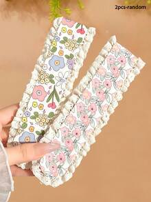 2/2/2/Pcs/Set Floral Lace Hook And Loop Hair Accessories, Pastoral Style - Suitable For Girls And Women, Applicable For Vacation, Date, Photography, Campus Activities, Etc., Random Color - Multicolor - View 12