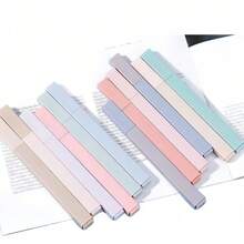 24/12/6pcs Soft Color Random Color Highlighter Set - Flat Tip Design, No Smudging, No Bleeding, Plastic Material - Suitable For Journaling, Office Work And Professional Use - Multicolor - View 10