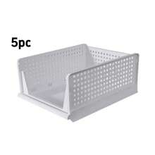 Multi Piece Foldable Large Capacity Storage Rack, Stacked Plastic Wardrobe Storage Box That Saves Space, Suitable For Clothing, Seasoning Cans, Food, Cosmetics, Kitchen Storage And Organizing, As Well As Storage Rack Baskets - Multicolor - View 11