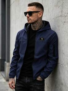 Men's Outdoor Sports Casual Multi-Pocket Fashion Hooded Lightweight Thin Fabric Jacket, Regular Fit - Royal Blue - View 2