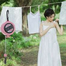 New Outdoor Travel Essential Retractable Clothesline, Hotel Indoor Invisible Drying Rope, No Drilling Required - Multicolor - View 3