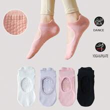 2/4 Pairs Women's Comfortable Pilates Yoga Socks, Sports Socks, Ballet Socks, Multi-Color Options, Suitable For All Seasons - Multicolor - View 1