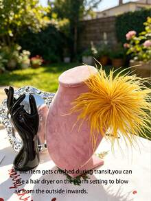 20cm/7.87in 手工羽毛花朵胸針，彩色女士帽子衣飾婚禮派對胸針 - 羽毛花 - 查看 14