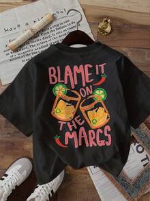 Y2K-[Duplex Printing]Summer Fashion Tops Women's Summer Clothing With Short Sleeves - Fun Lemon Chili Print Short Sleeve Pure Cotton Round-Neck Comfor - Black - View 4