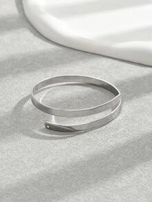 1pc Women's Metal Butterfly Creative Design Fashion Niche Arm Cuff Suitable For Daily Wear - Silver-b466 - View 3
