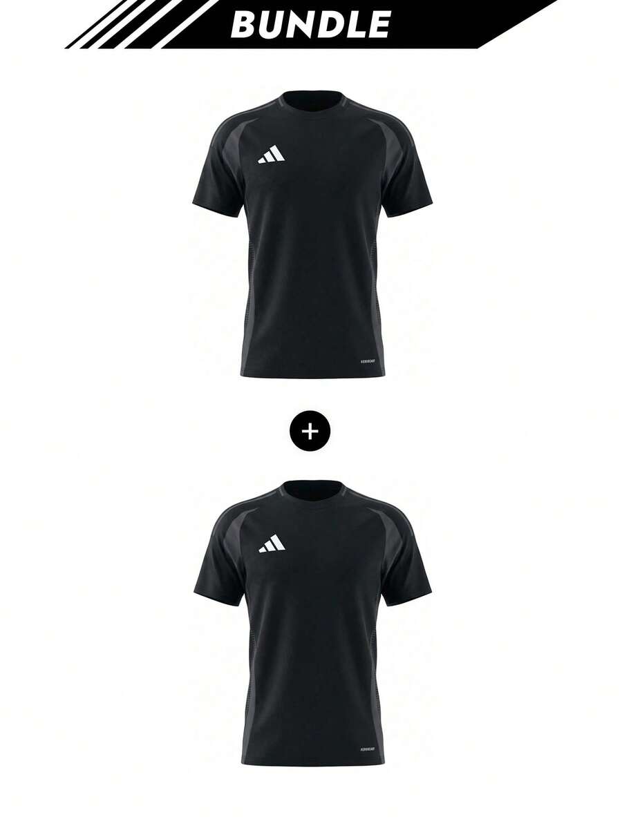 Adidas [حزمة] قميص مباراة المنافسة تيرو 24 للرجال أسود X 2 - الأسود - مشاهدة 1