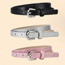 3-Piece Children's New Glossy PU Leather Belt Set, Suitable For Jeans And Skirts, A Great Children's Gift, Belt, Belts - 3Pcs - View 11