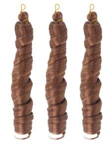 3pcs/Pack 24 Inch Pre-Stretched French Curl Crochet Braids, Loose Wave Synthetic Curly Hair, Suitable For Women - Multicolor - View 15