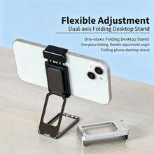 1pc Mobile Phone Desktop Stand, Portable, Creative, Foldable, Adjustable, Lazy Person's Support Rack, Rotatable, Horizontal And Vertical Screen Support, Ring Holder. - Multicolor - View 6