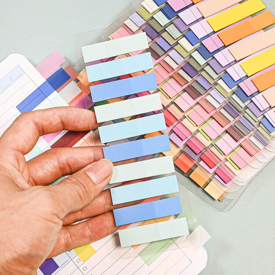 3200pcs PET Transparent Sticky Notes, 1 Pack 16 Styles, Used For Book And Document Annotation, Classification, Index Tabs, Book Labels, Annotation Labels, Colored Page Marker Tabs - one-size - View 1