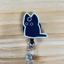 Cat Retractable D Card Holder Reel With Cute Cartoon Design, Nurse Hospital Badge Holder Office Lanyard 1pc - X1087 - View 3