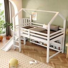 Children's Bed, Single Bed, 90*200 Cm, Multifunctional Children's Bed - White - View 2