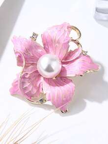 1pc Flower Brooch, Premium Exquisite Pin, Suitable For Women's Clothing Daily Wear And Gift - Pink - View 1