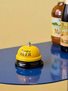 1pc Cartoon Metal Handheld Service Bell In Yellow/Pink/Coffee Color For Restaurant, Reception, Pet Training, Game, Teacher, Lunch, Bar Or Hotel Best Gifts Birthday Graduation - Yellow - View 2
