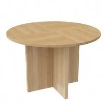 Round Dining Table, 120 X 120 Cm, Suitable For 4-6 People, Classic Design, Scandinavian Minimalist Style, Oak Color. - 自然色 - 查看 9