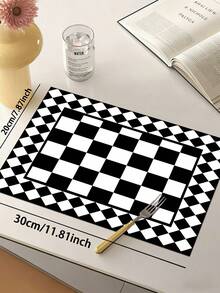 Vintage Black & White Checkerboard Pattern 3.5mm Kitchen Rug, Absorbent Non-Slip Cuttable, Entryway Mat Indoor Bathroom Mat, Covers Kitchen Bathroom Entrance Laundry Room Outdoor Garden - Multicolor - View 18