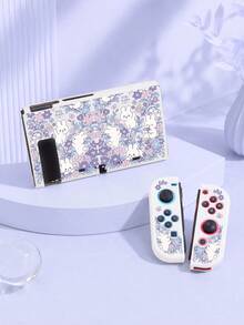 1pc Purple Floral Cute Rabbit Cartoon Style Switch Protective Case, Compatible With Switch 2 (2025)/Switch OLED/Switch, Made Of Soft TPU Material, No Disassembly Required, Anti-Drop Anti-Dust, Multiple Colors Available, Best Gift Compatible With Switch Players - View 4