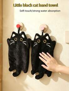 Black Cat Hanging Hand Towels, Super Soft And Absorbent Hand Towels, Quick-Drying Decorative Hand Towels, Suitable For Bathroom, Kitchen, Home Decor, Gift For Cat Lovers - Multicolor - View 4