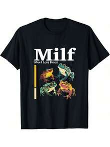 Men's Funny T-Shirt Graphic T-Shirt For Men Red Hot Chili Peppers Men's Standard Classic Asterisk T-Shirt Unisex Soft Comfortable For All Seasons - Milf: Man I love frogs - 查看 2