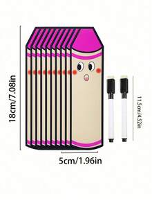 10pcs Pencil Shaped Lucky Cards DIY Erasable Handwritten Cards 4 Colors Suitable For Classroom Home Teaching Aid Back To School Essential - Multicolor - View 21