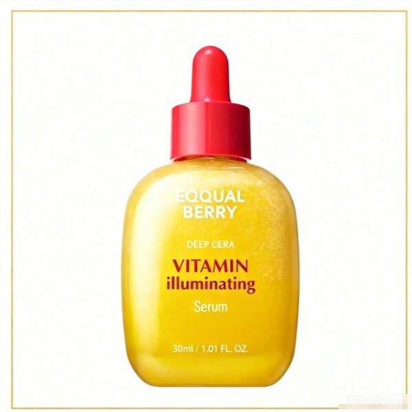 EQQUALBERRY Sérum Iluminador con Vitaminas - Sérum Iluminador con Vitamina C y Niacinamida I Fortalece la barrera cutánea Hidrata con Ceramida y Ácido Hialurónico, 1.01oz /30ml.