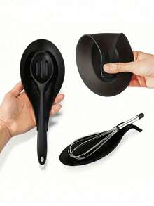 1pc/3pcs Silicone Spoon Rest Holder, Stove Kitchen Utensil Storage Rack, High Quality Spoon Pad, Countertop Stove Spoon Pad, No Electricity Needed, Soft Heat-Resistant Spoon Pad, Spatula Pad Easy To Clean, Cooking Utensils, Home Decor Accessories - Multicolor - View 8