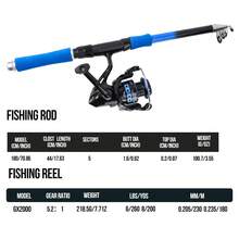 All-In-One 1.8M Telescopic Fishing Gear Set With Spinning Reel, Full Fishing Tackle Accessories Storage Hand Bag, Ideal For Lake River Sea Outdoor Fishing Starters - Blue - View 3