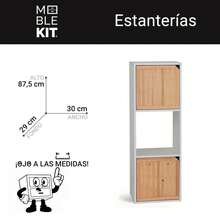 KIWI MOBLEKIT | Wooden Shelves For Storage And Decoration, Cube Or Rectangular Models With Door Or Drawer Options, Modern Auxiliary Furniture For Living Room, Bedroom Or Office - 三格書架 30x29x87.5 公分 白色 - 查看 3
