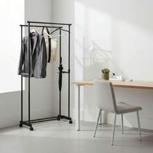 KIWI MOBLEKIT | Free-Standing And Expandable Clothes Racks In Metal And Wood, Clothing With Adjustable Options, With Wheels Or Shelves, Organizers For Bedroom, Entryway And Home - 碳80x43x90-160釐米 - 查看 7