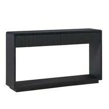 Modern Entryway Console 150 Cm Wide, With Two Large Storage Drawers And An Open Shelf At The Bottom, Ideal For A Hallway Or Living Room (Anthracite Black). - Black - View 10