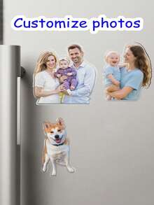 Customized Photo Magnets, Acrylic Fridge Magnets - Warm, Cute, Special Home Decor - Photo Fridge Magnets, Mother-Daughter Photo Magnets Gift, Dog Photo Magnets, Family Photo Magnets Gift, Couple Gift - Multicolor - View 2