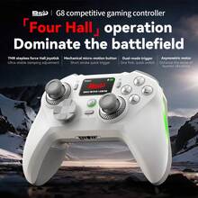 Kontroler Game Nirkabel G8 dengan Layar Pintar, Joystick Efek Hall, Ketegangan yang Dapat Diatur 30-90gf, Pemicu Mode Ganda, Tombol Makro, Turbo, Getaran Ganda, Sensor Gerak 6-Axis, Gamepad 2.4G/Berkabel/Bluetooth, Kompatibel dengan PC, Switch, Android, dan iOS - View 2