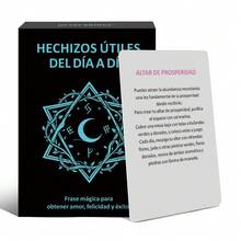 HEART BRIDGE Permainan Kartu Mantra Sihir Spanyol, Permainan Meja, Ritual Sihir Harian Energi Positif, 100 Mantra untuk Kesehatan, Cinta, dan Kebahagiaan Batin, Hadiah Sempurna untuk Halloween/Natal/Thanksgiving |100 Kartu| - Hitam - View 3