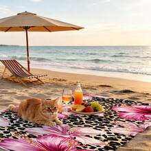 1 buah Handuk Pantai Motif Leopard Klasik, Handuk Kolam Renang Mikrofiber Tahan Pasir, Cepat Kering, dan Menyerap Air, Motif Hewan, Ringan, Aksesori Pantai untuk Perjalanan Musim Panas, Berenang, dan Perjalanan. - B - View 5